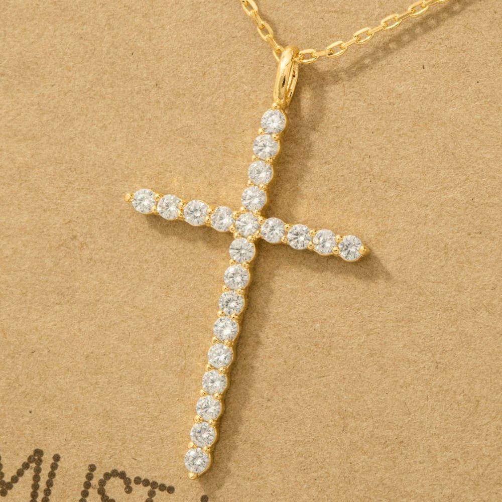 Pave Cross Necklace