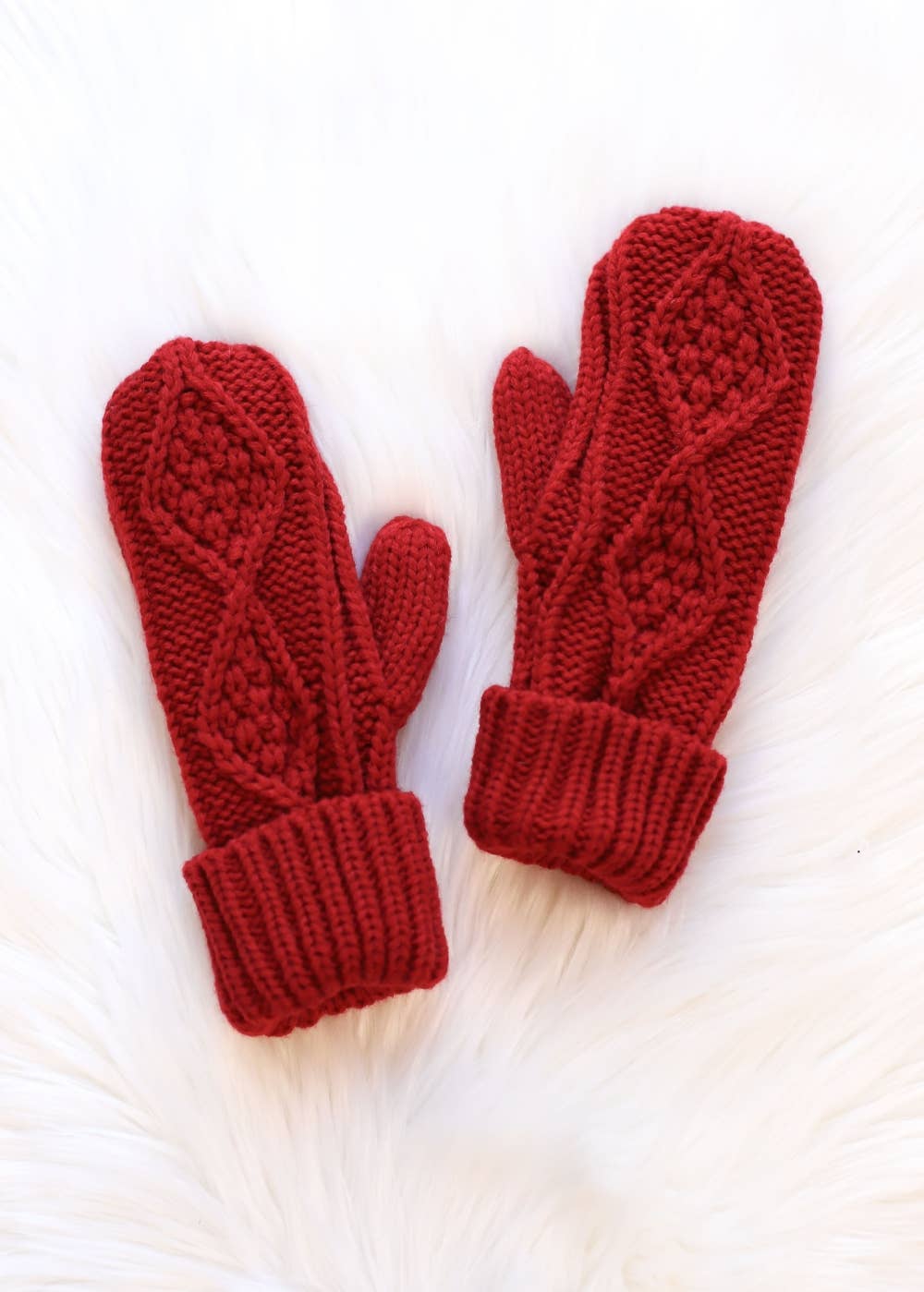Red Knit Mittens
