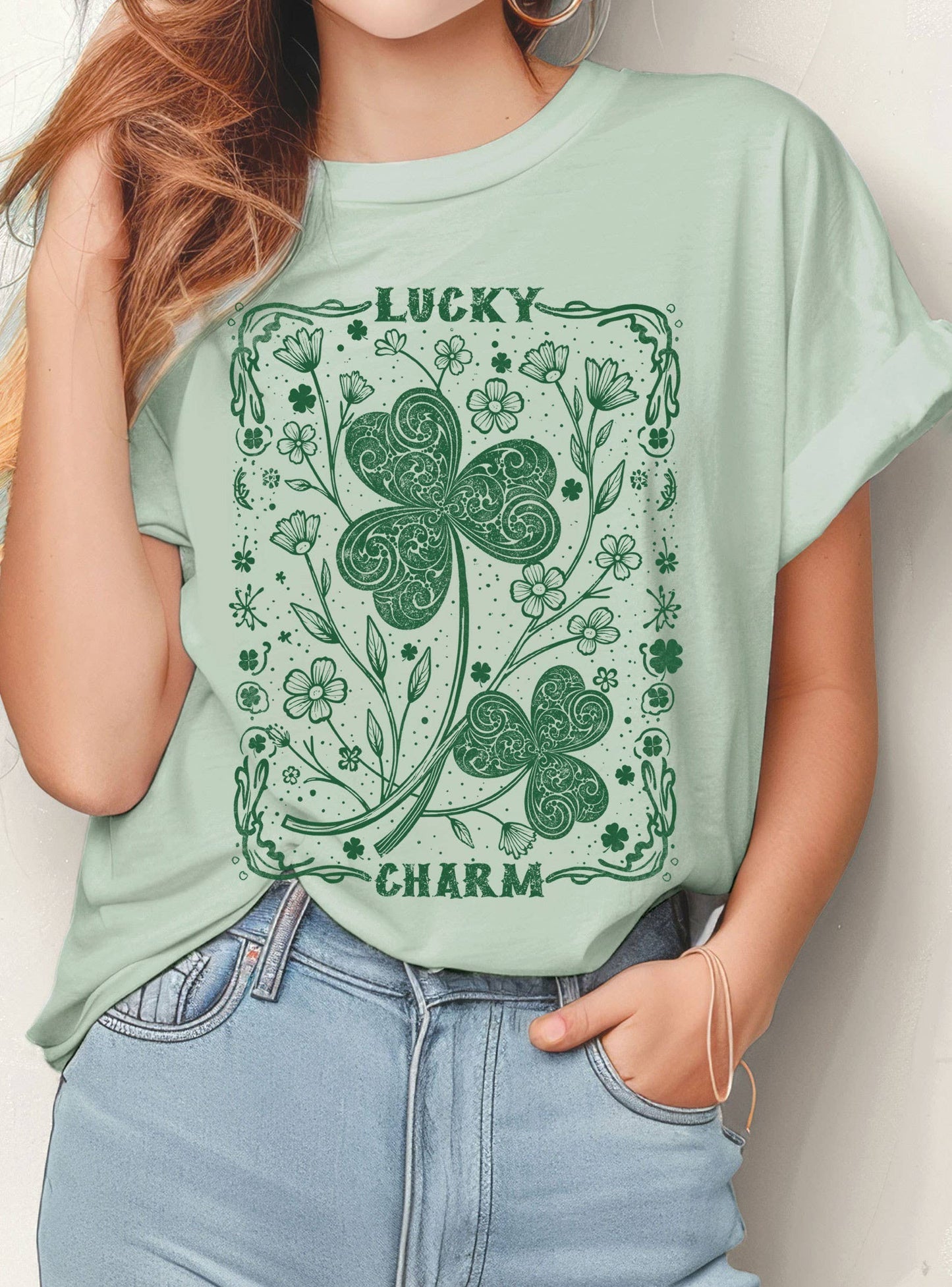 LUCKY CHARM CLOVER GRAPHIC TSHIRTS