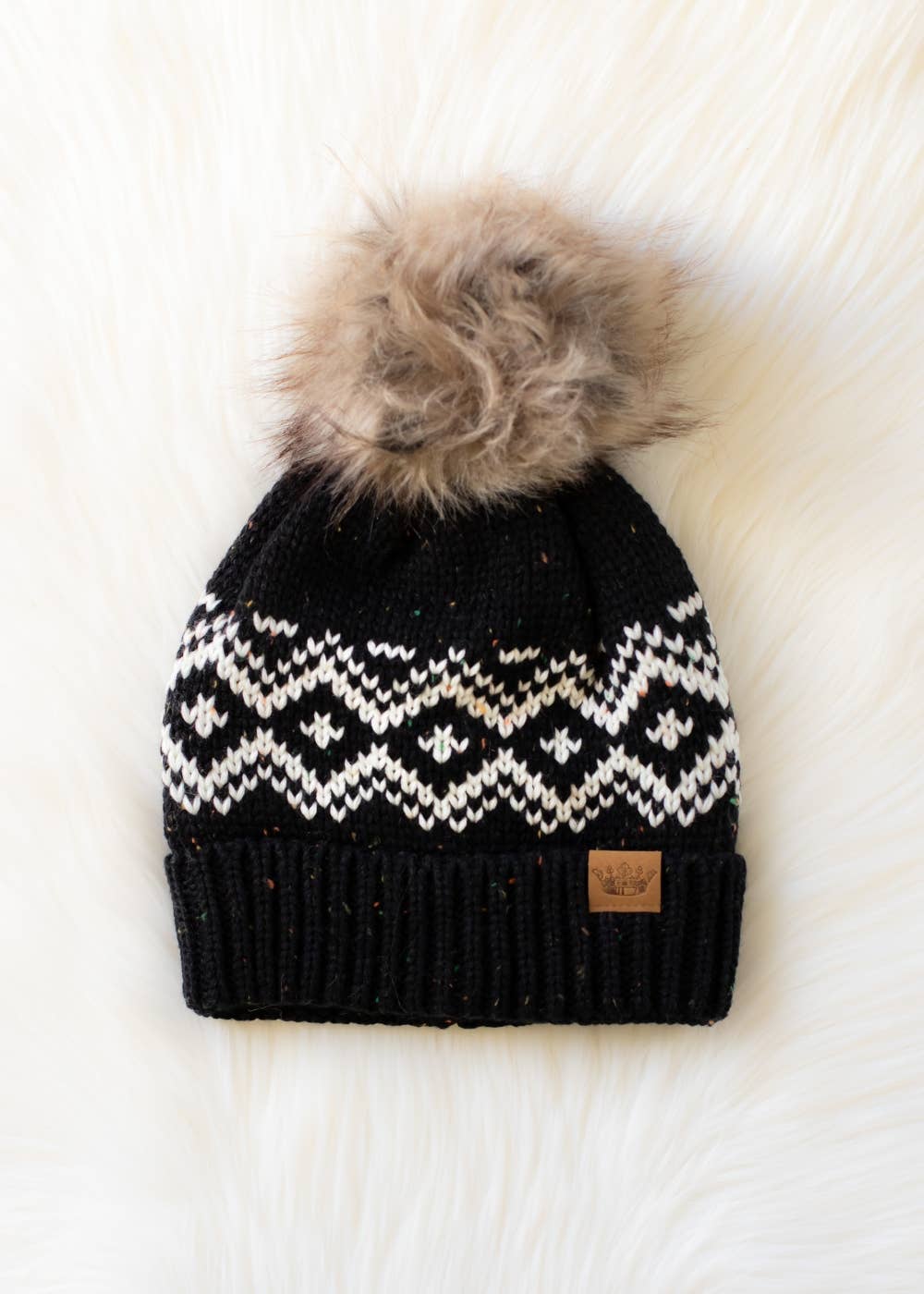 Patterned Pom Hat