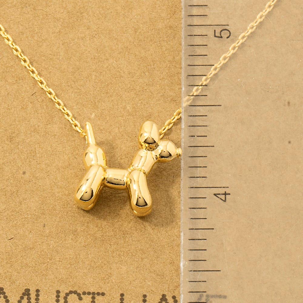 Gold Dipped Balloon Dog Pendant Necklace