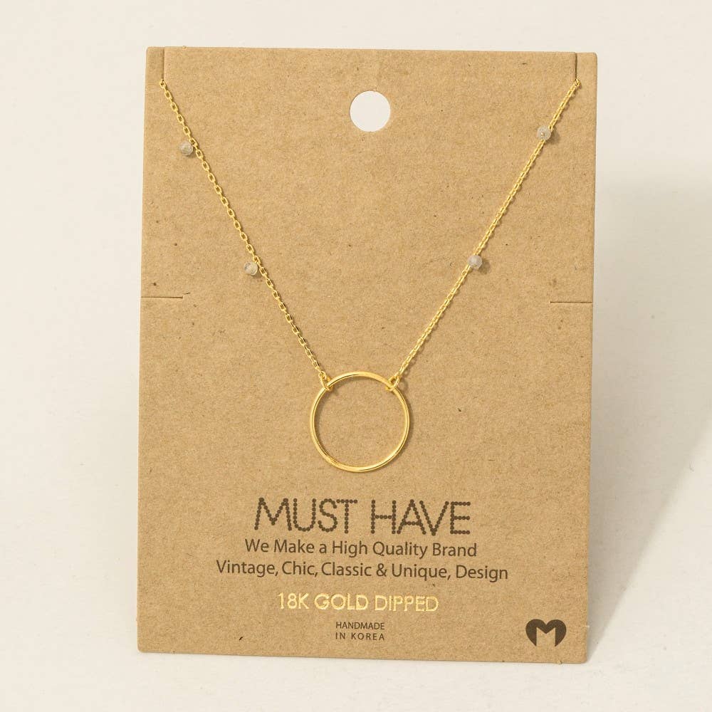 Center Hoop Charm Necklace