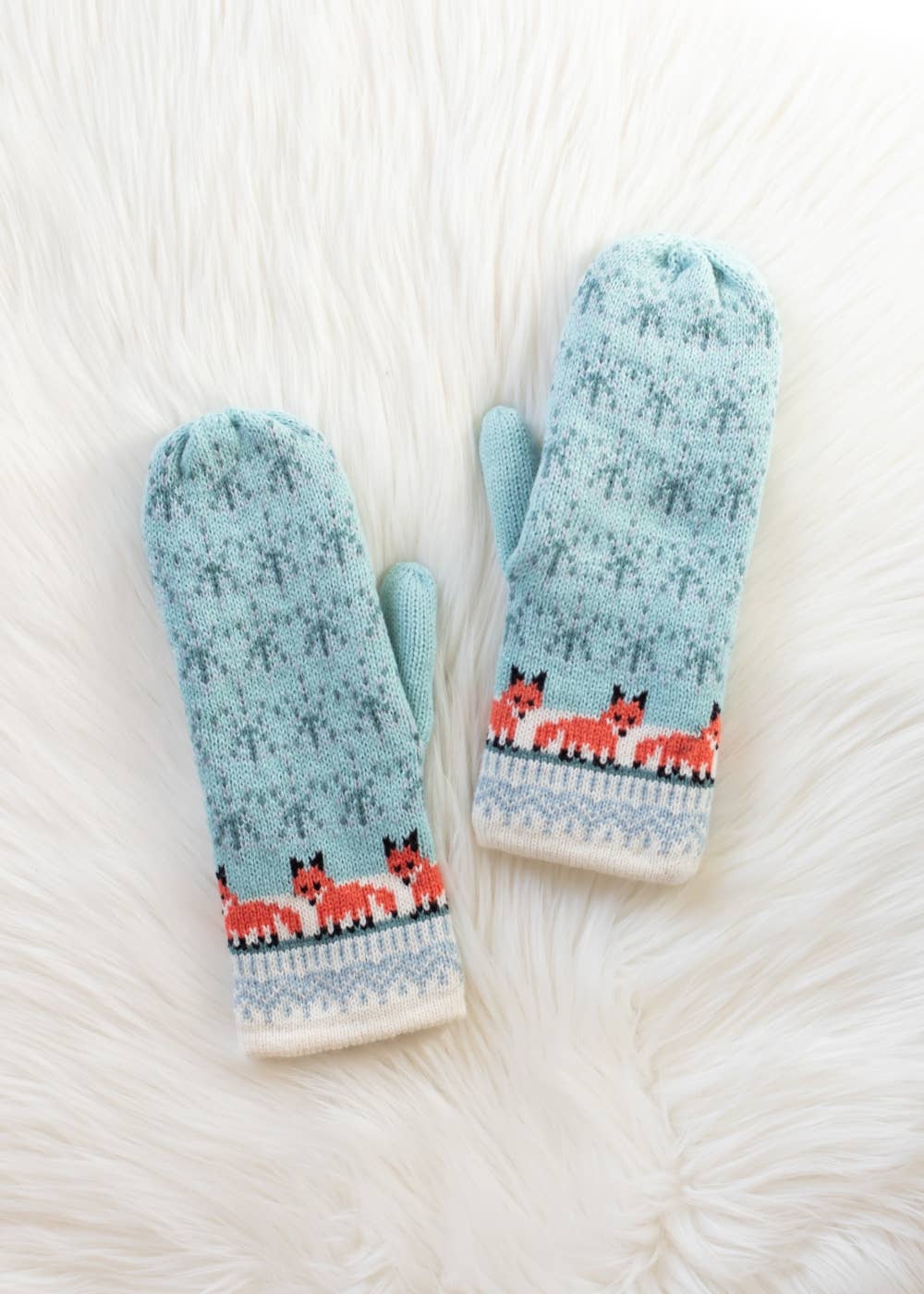 Fox Pattern Mittens