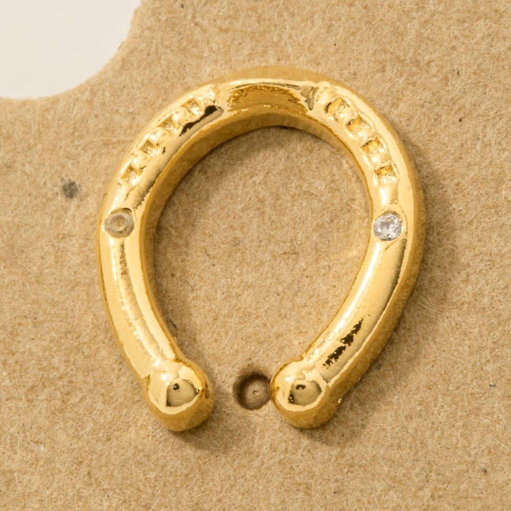 Gold Dipped Western Horse Shoe Stud Earrings