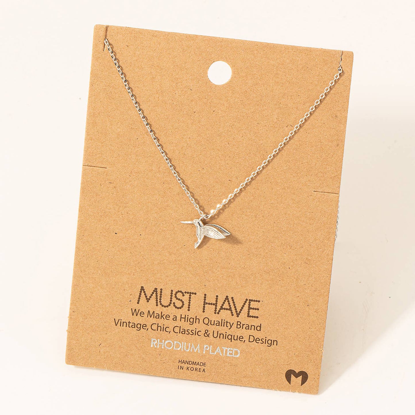 Gold Dipped Humming Bird Pendant Necklace