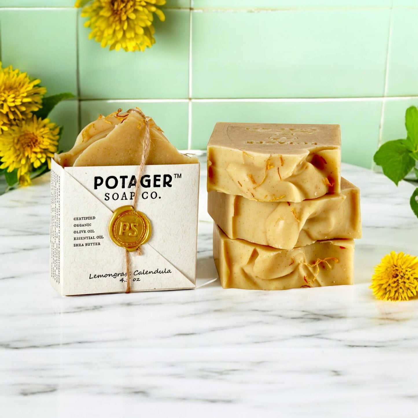 Lemongrass Calendula Bar Wrapped | Gift‑Ready Artisanal