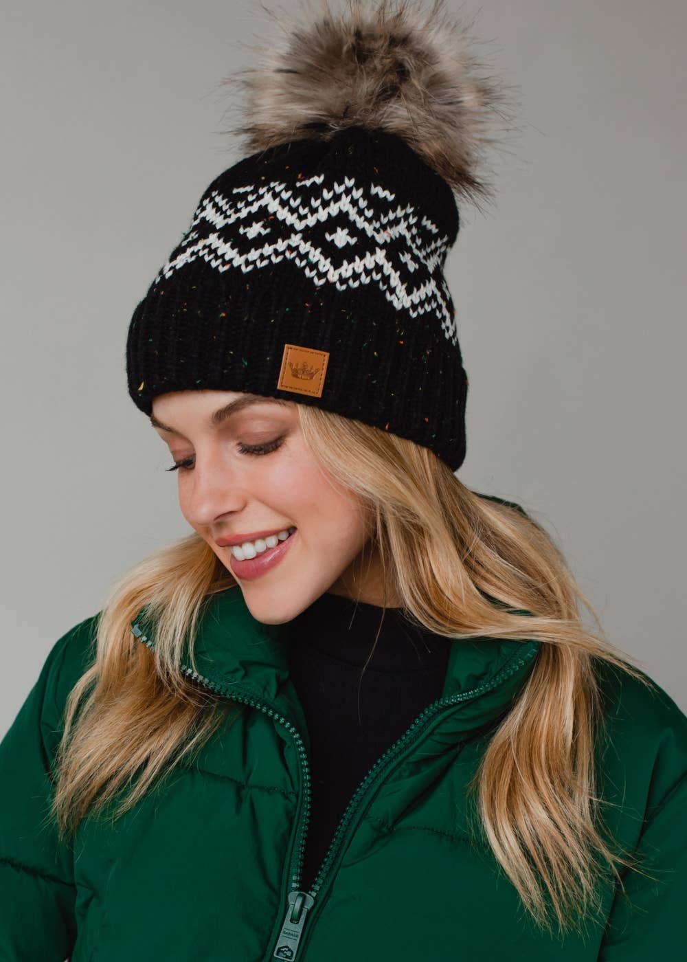Patterned Pom Hat