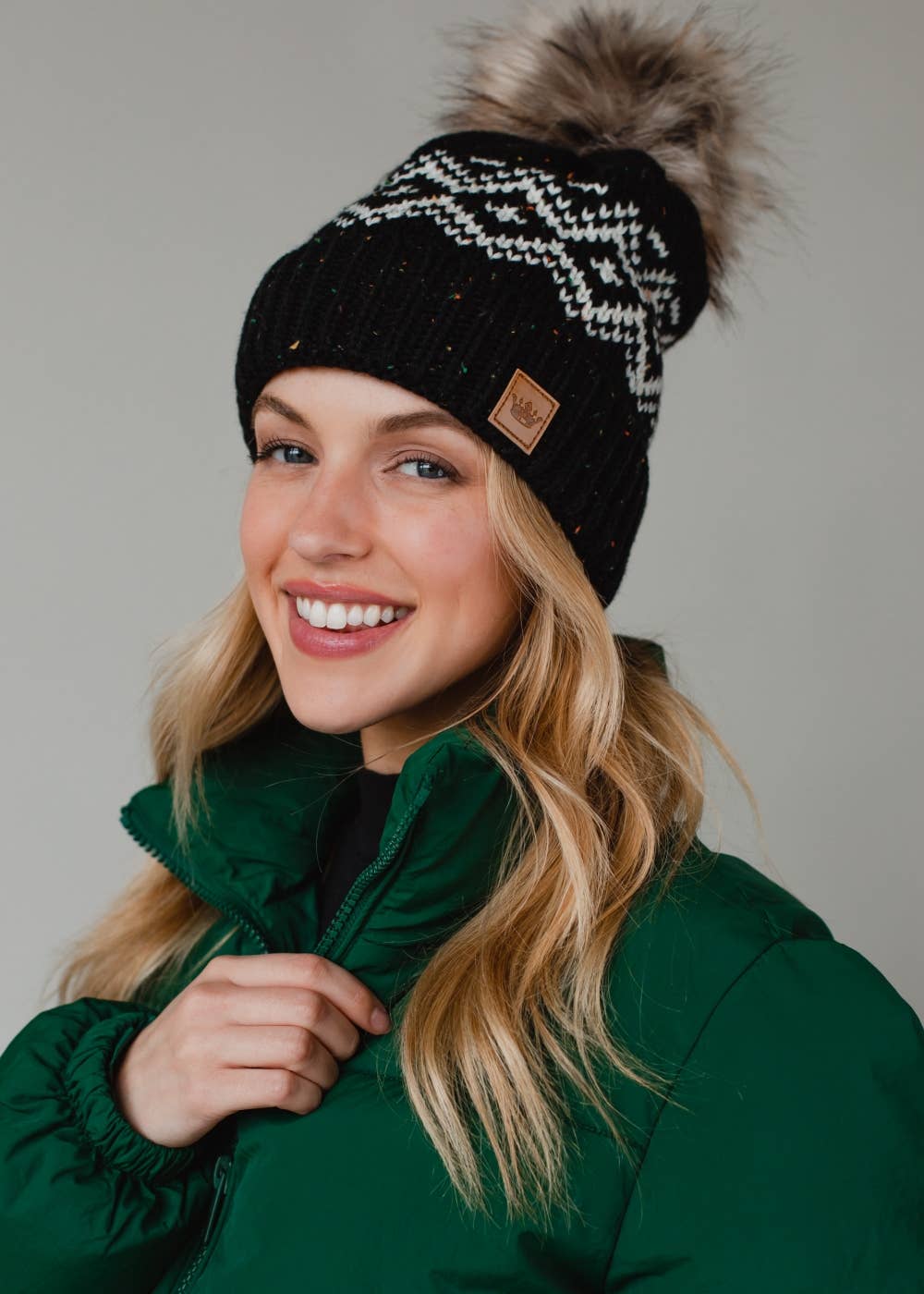 Patterned Pom Hat