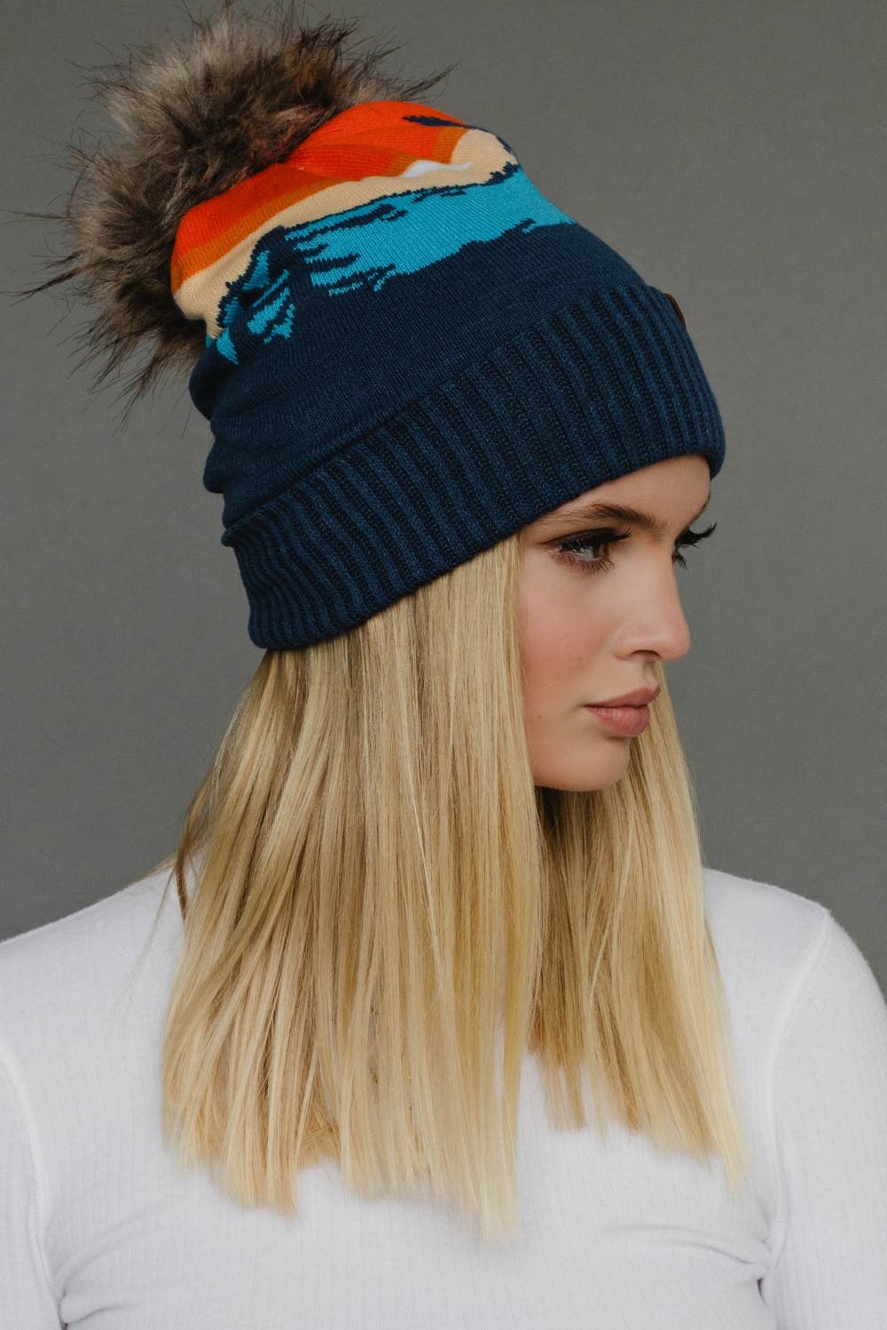 Forest Landscape Pom Hat