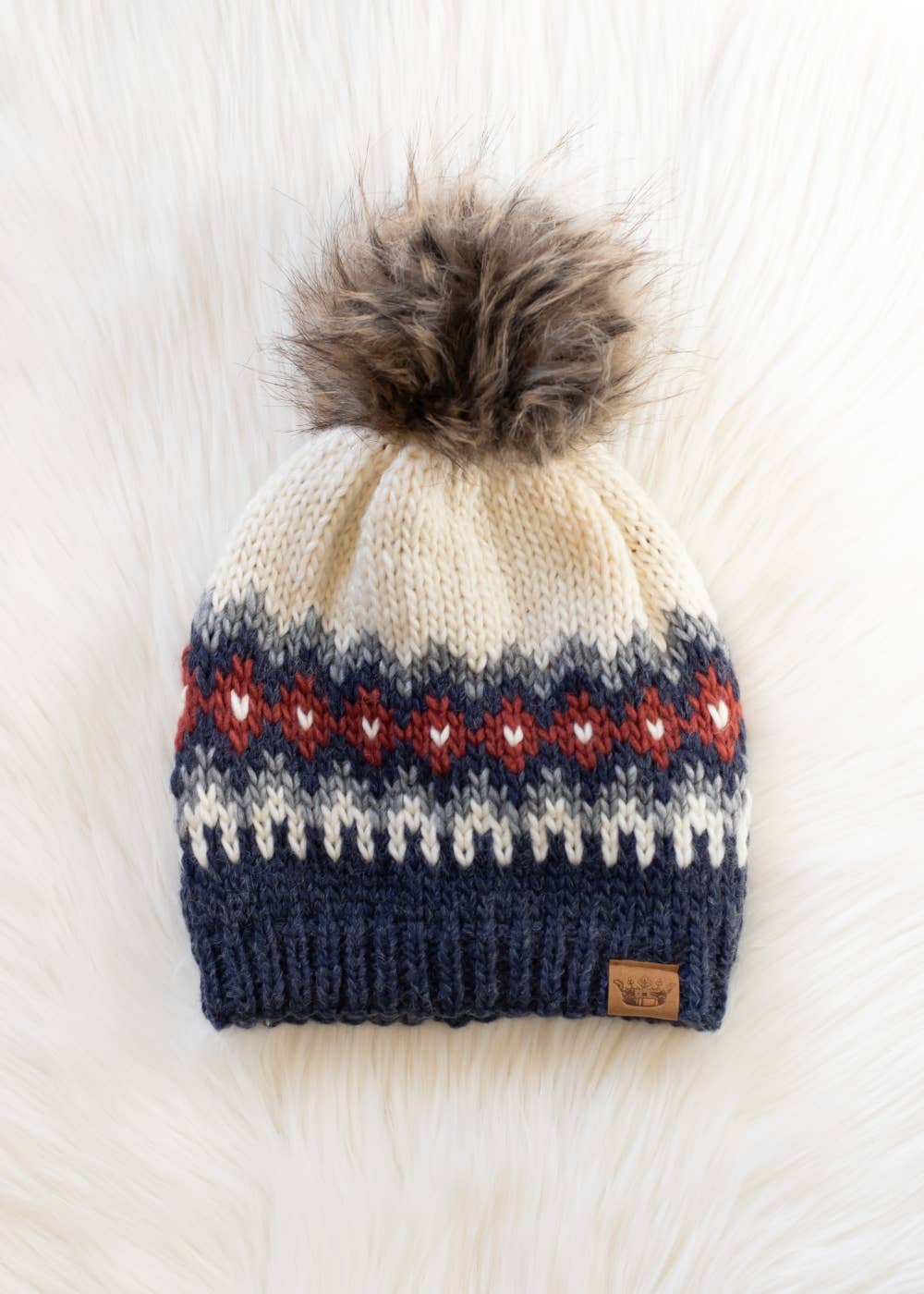 Patterned Pom Hat