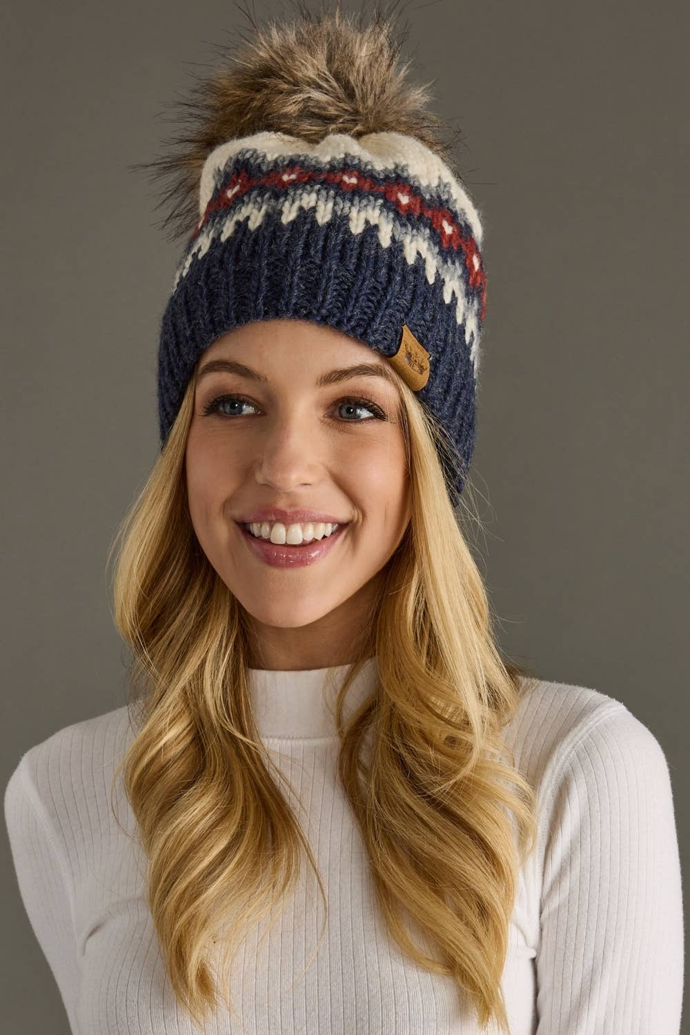 Patterned Pom Hat