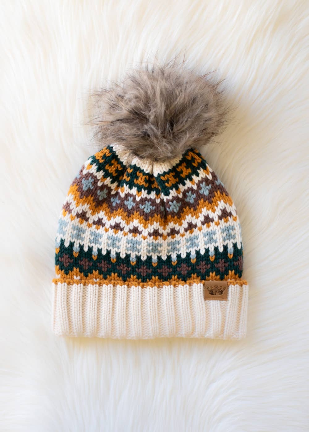 Patterned Pom Hat