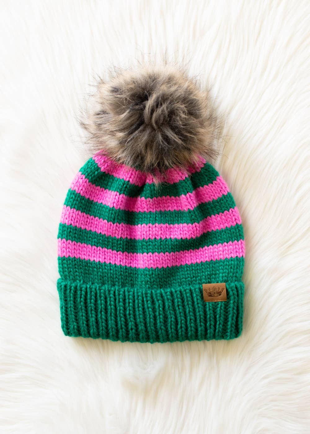 Striped Pom Hat
