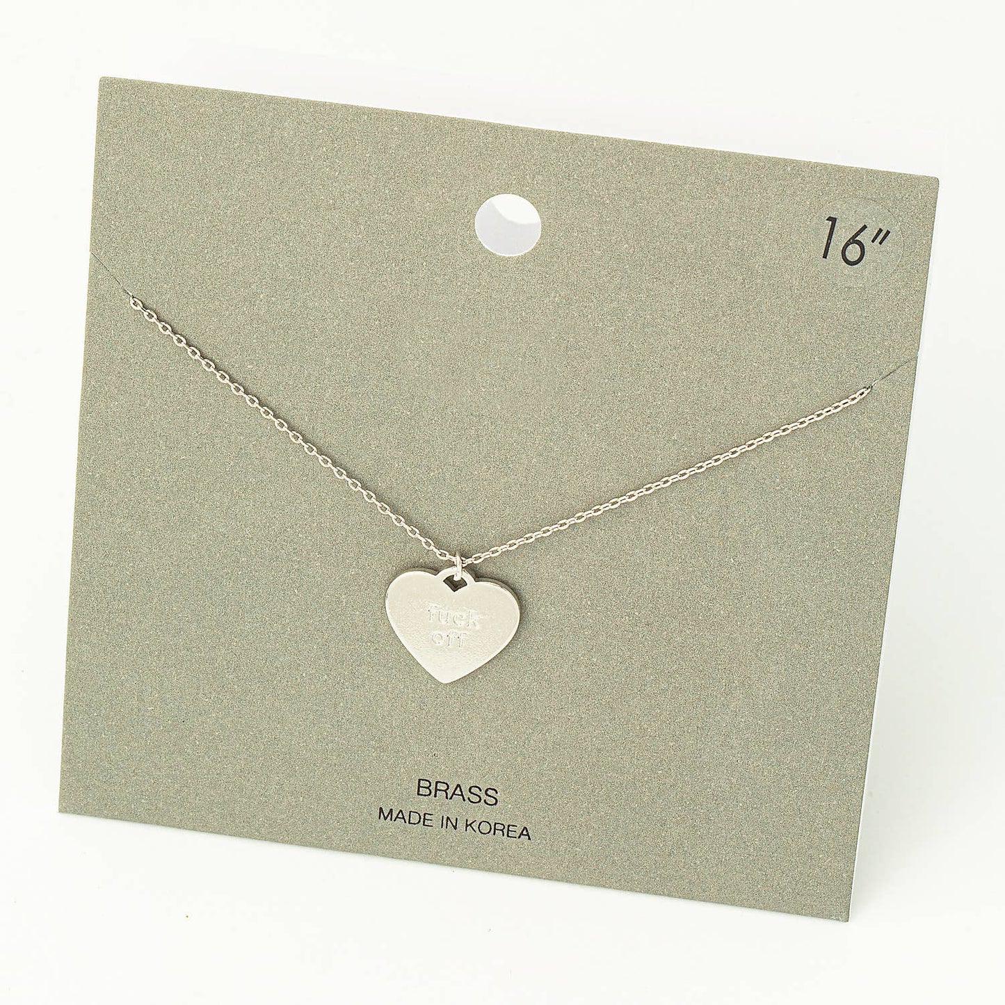 Fuck Off Heart Pendant Necklace