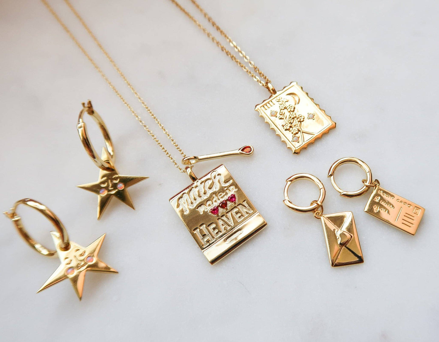 Blush Star Hoop Earrings