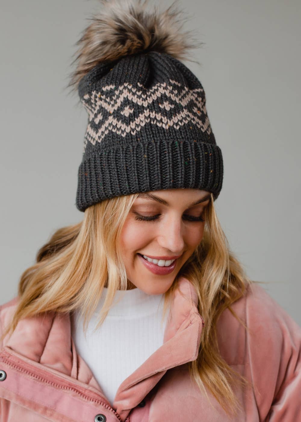 Pattern Pom Hat