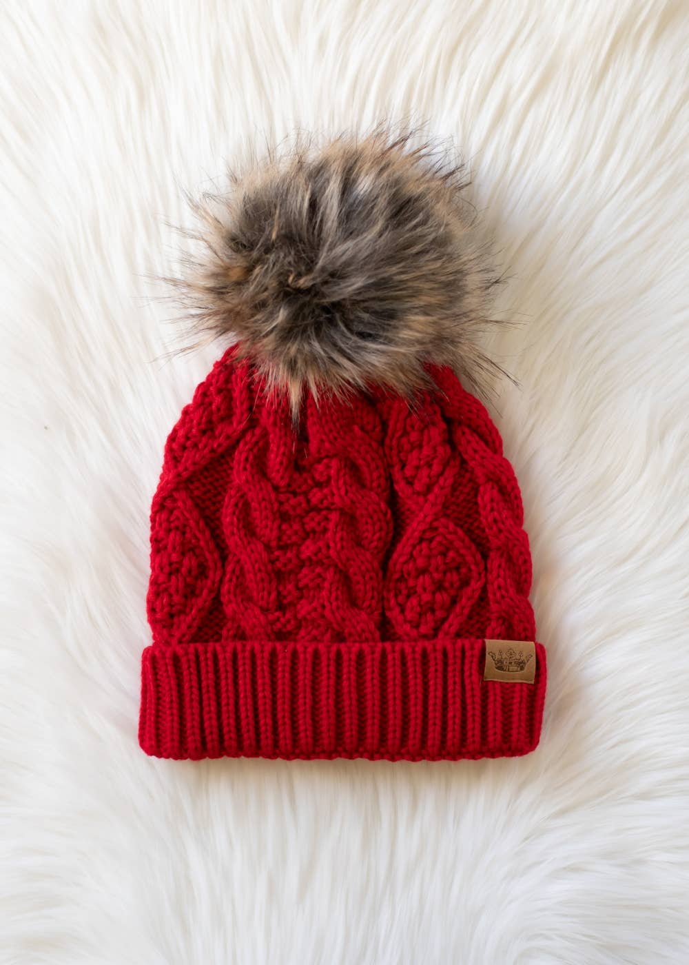 Red Knit Pom Hat