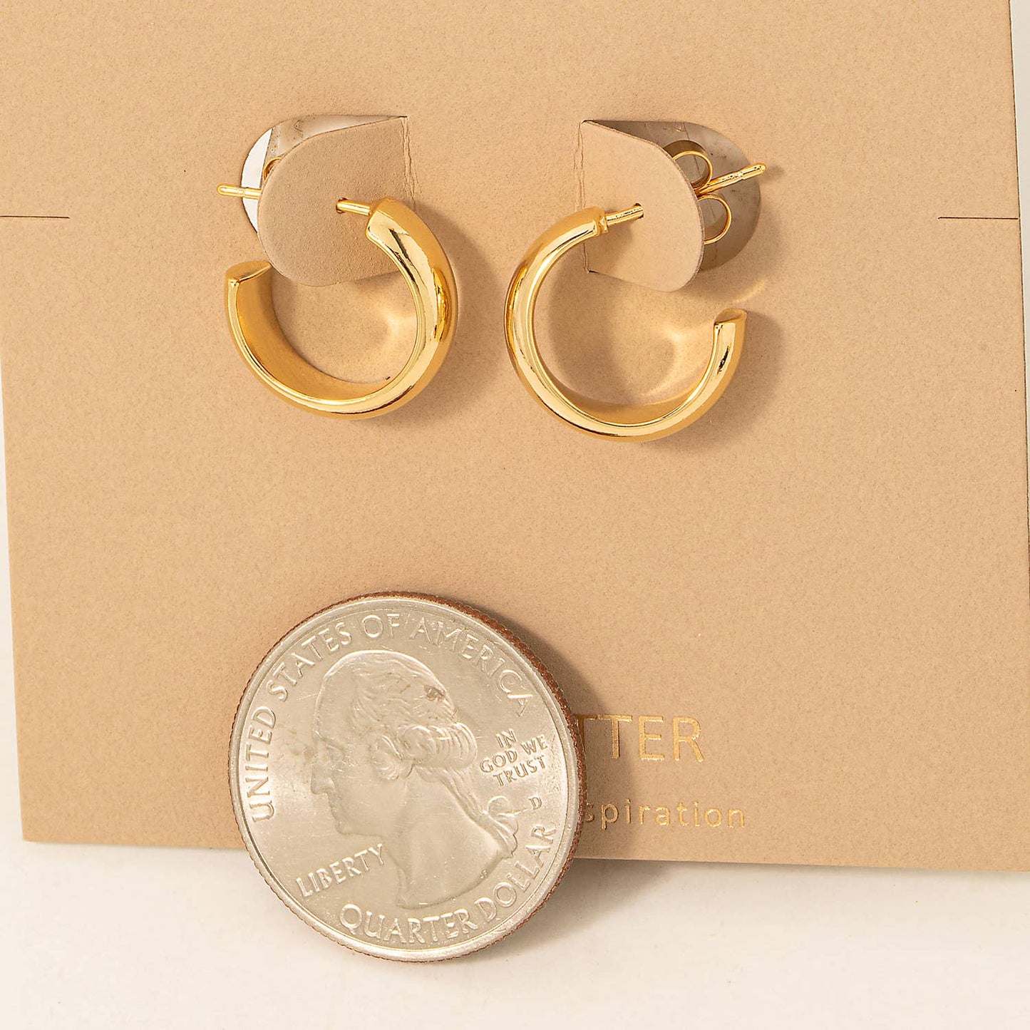 Metallic Small Flat Wide Latch Hoop Earrings