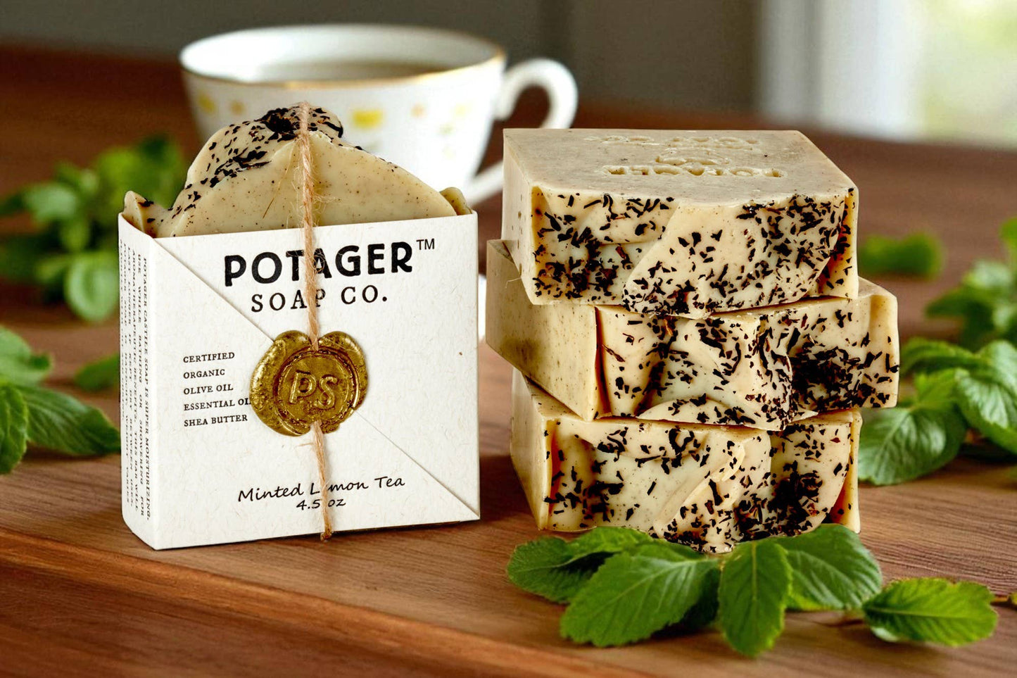 Minted Lemon Tea | Wrapped – Exfoliating Spa Soap Bar