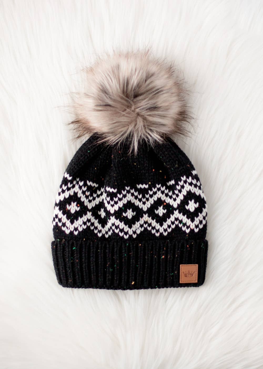Patterned Pom Hat