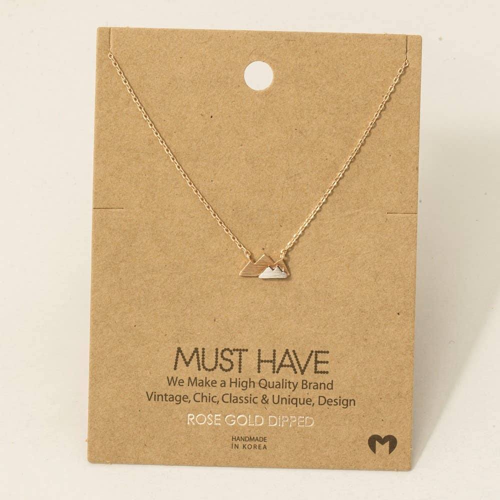 Gold Dipped Dainty Mini Mountain Pendant Necklace
