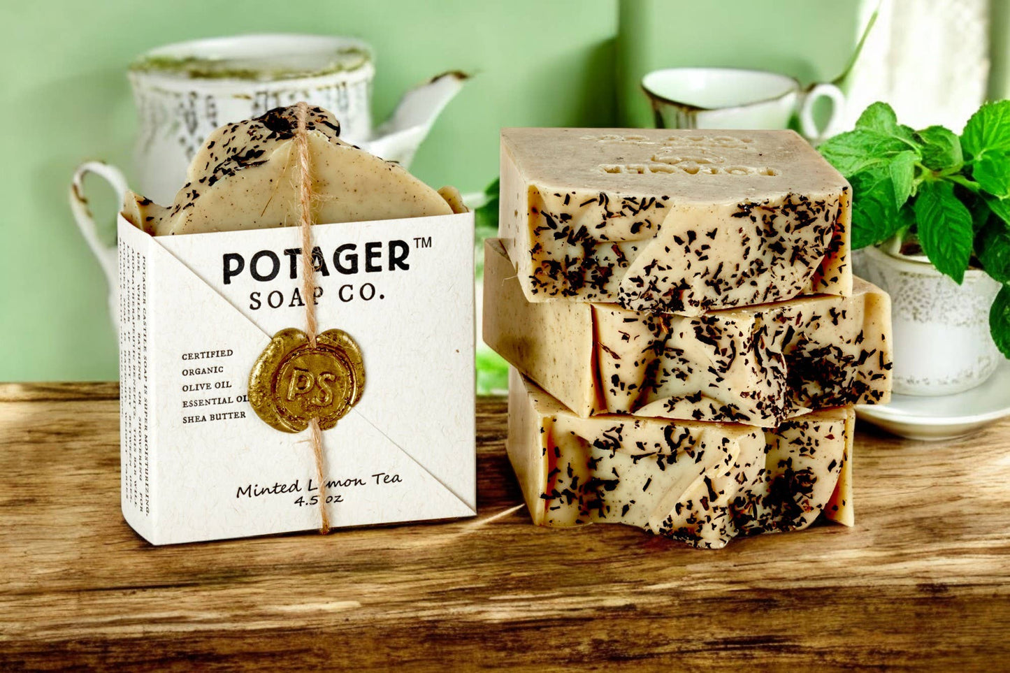 Minted Lemon Tea | Wrapped – Exfoliating Spa Soap Bar