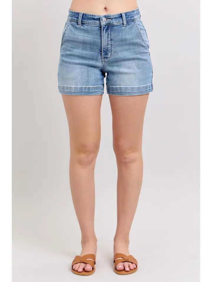 Hw Denim Trouser Shorts