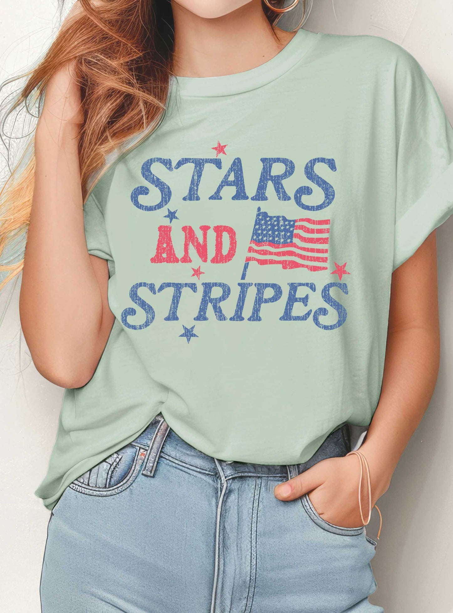 STARS AND STRIPES AMERICA FLAG GRAPHIC TSHIRTS