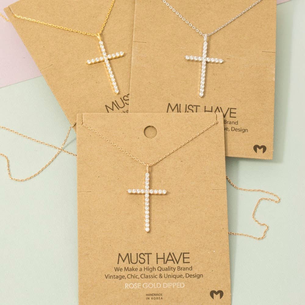 Pave Cross Necklace