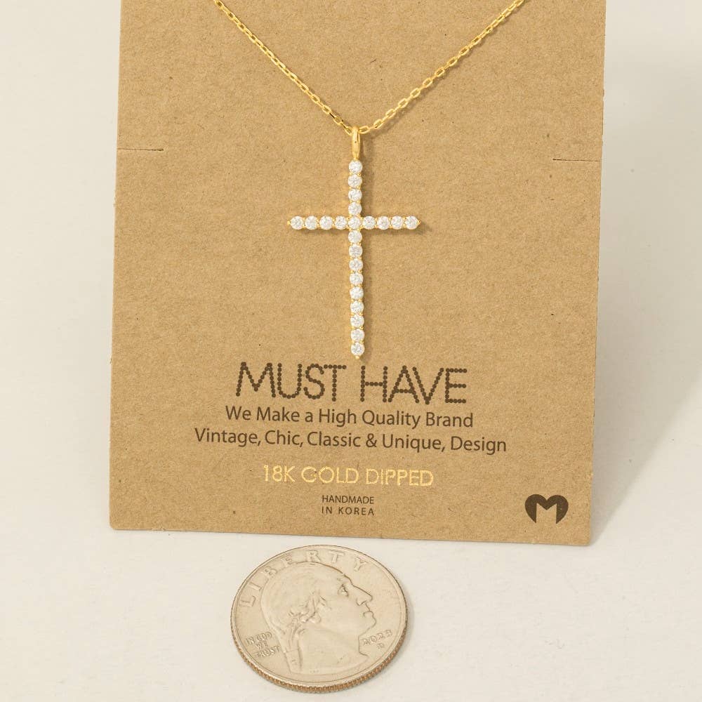 Pave Cross Necklace