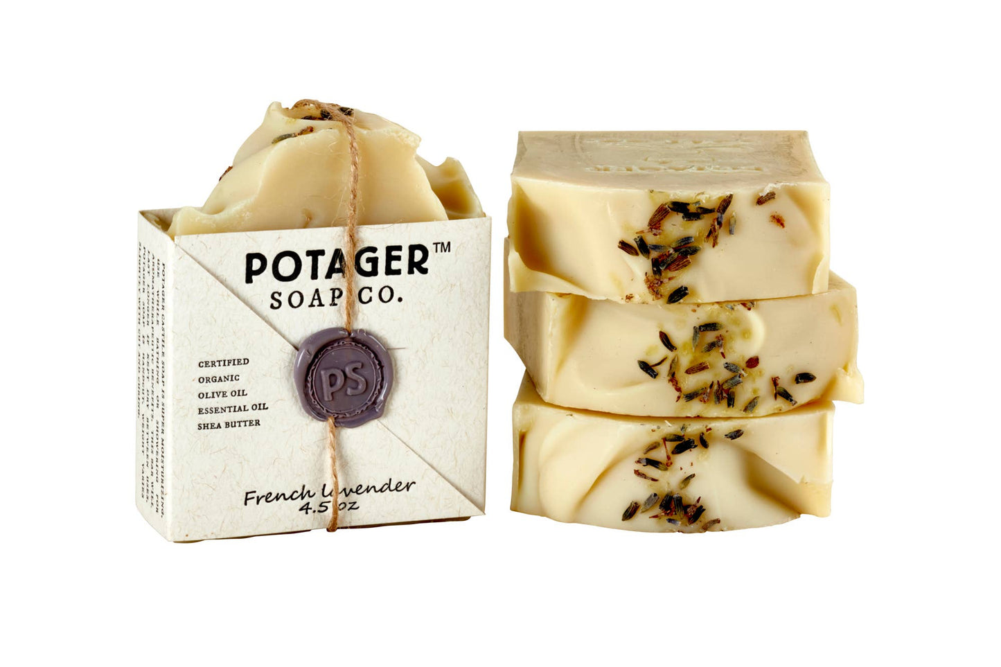French Lavender Natural Handmade Bar Soap | Wrapped