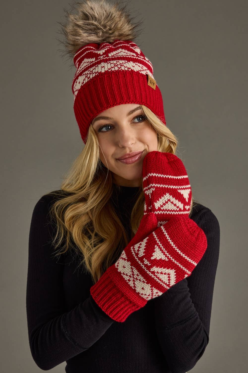 Patterned Pom Hat