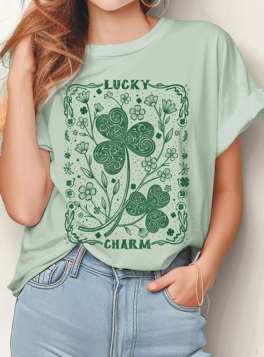 LUCKY CHARM CLOVER GRAPHIC TSHIRTS