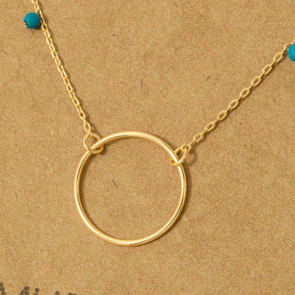 Center Hoop Charm Necklace