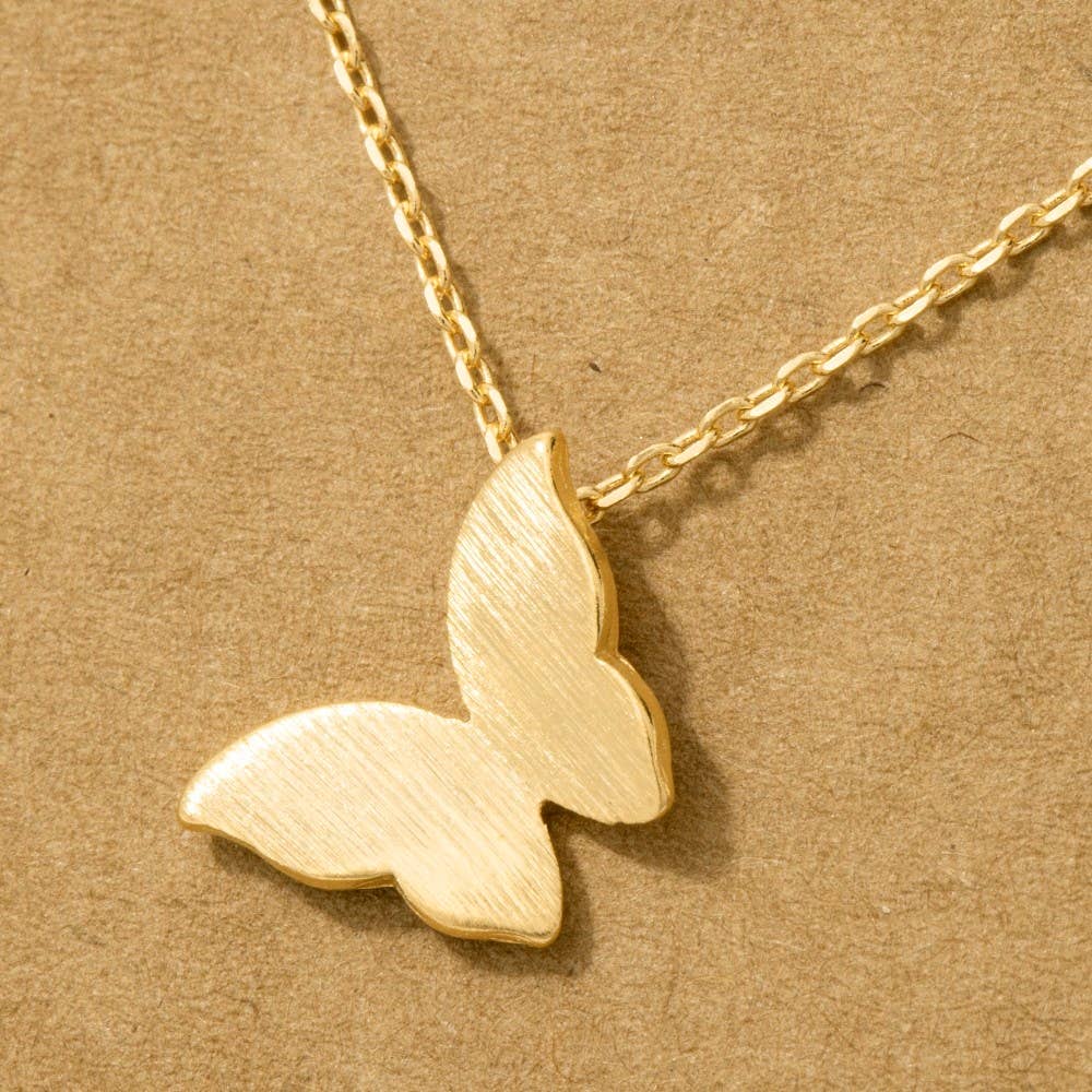 Gold Dipped Mini Butterfly Pendant Necklace