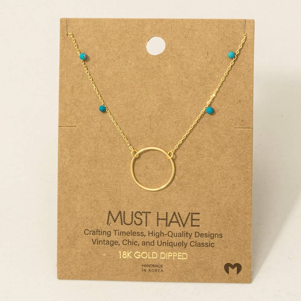 Center Hoop Charm Necklace