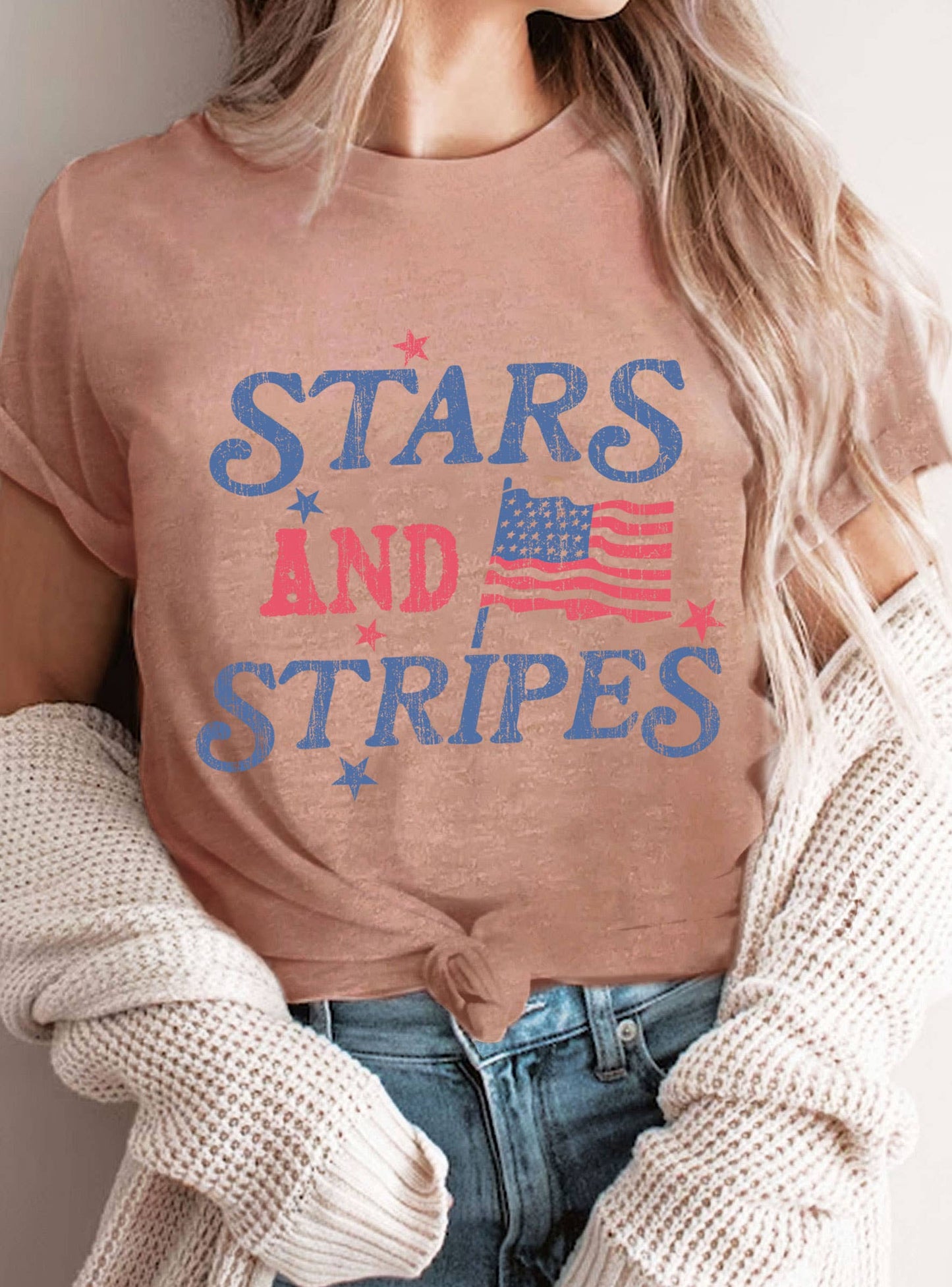 STARS AND STRIPES AMERICA FLAG GRAPHIC TSHIRTS
