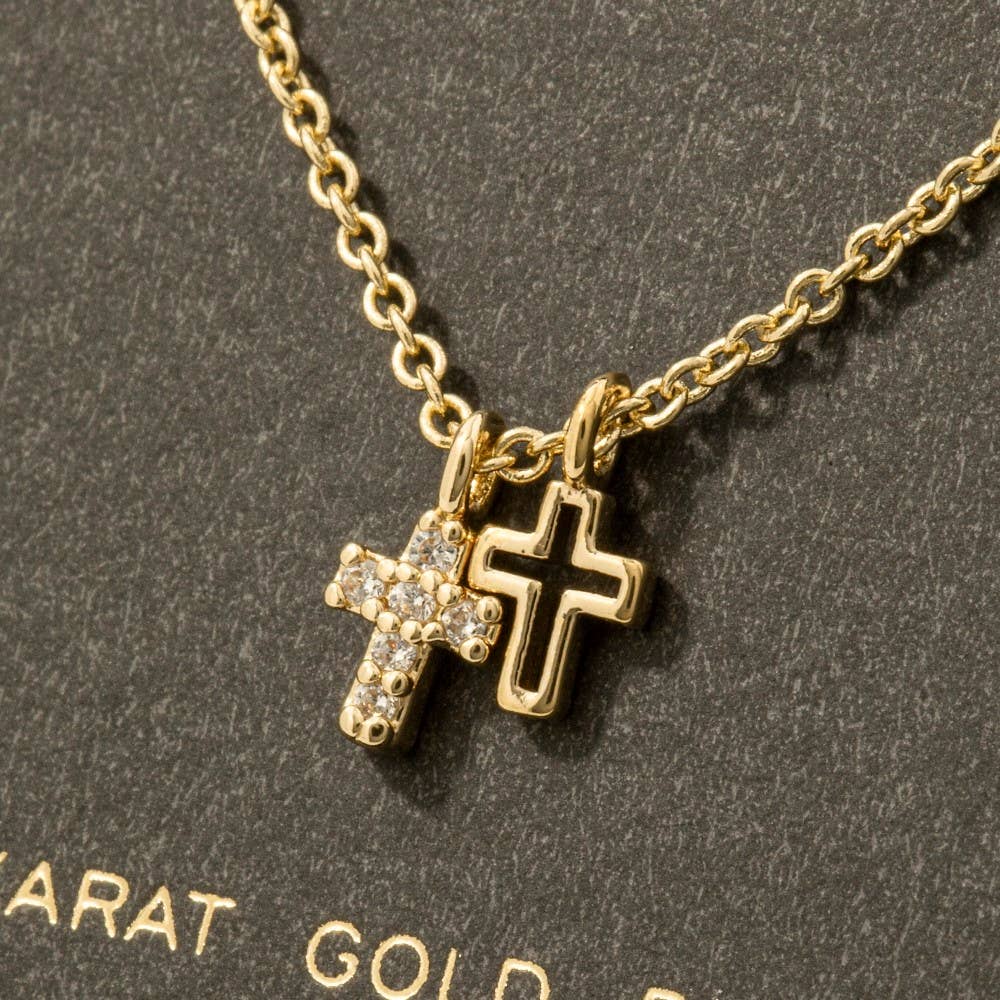 Secret Box Cz Cross Necklace