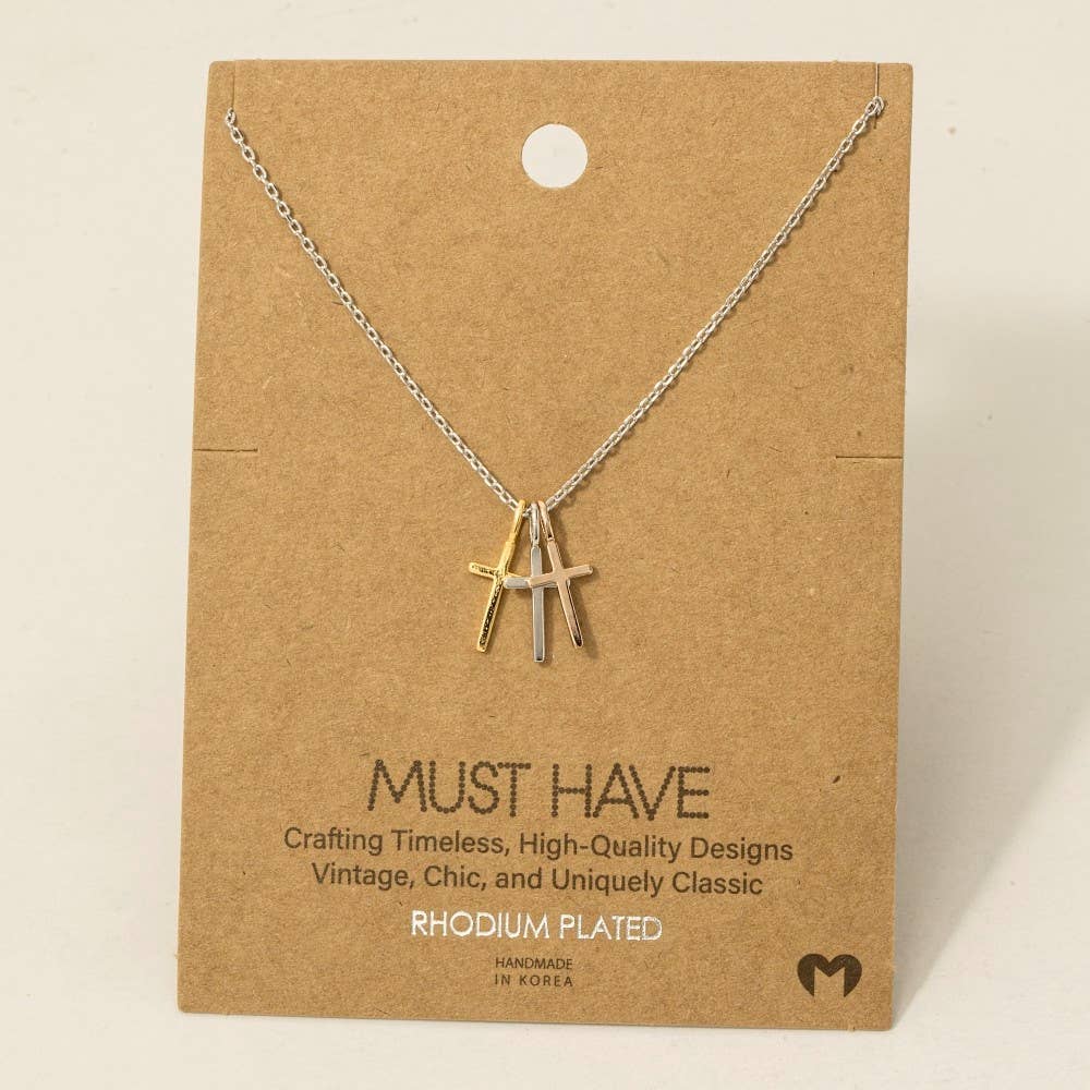 Triple Cross Necklace