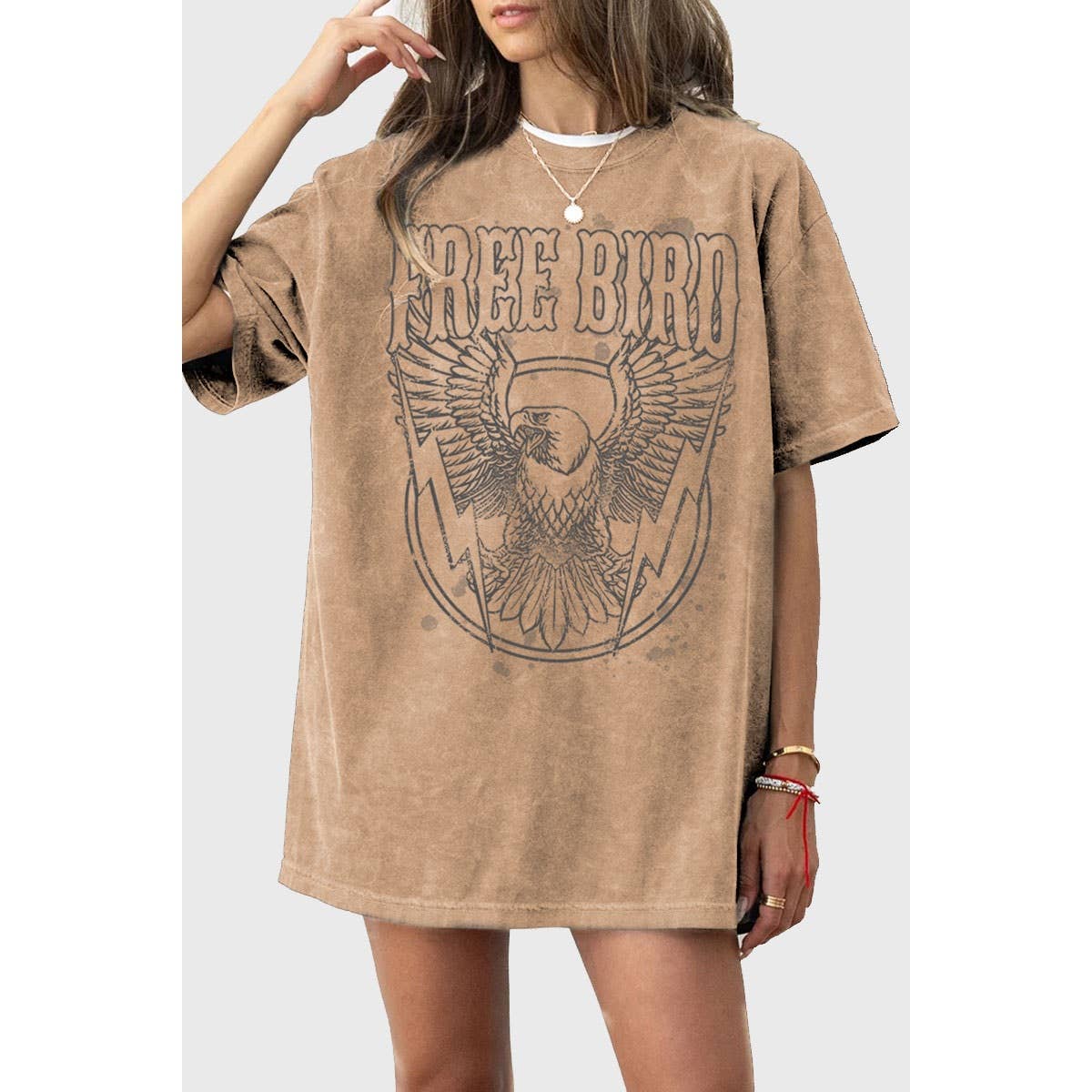 FREE BIRD OVERSIZED GRAPHIC TEE
