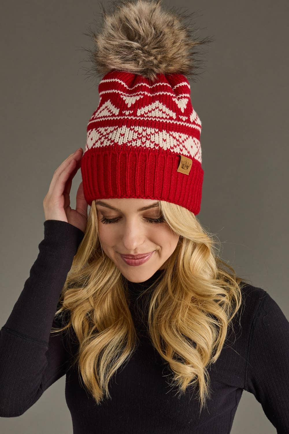 Patterned Pom Hat