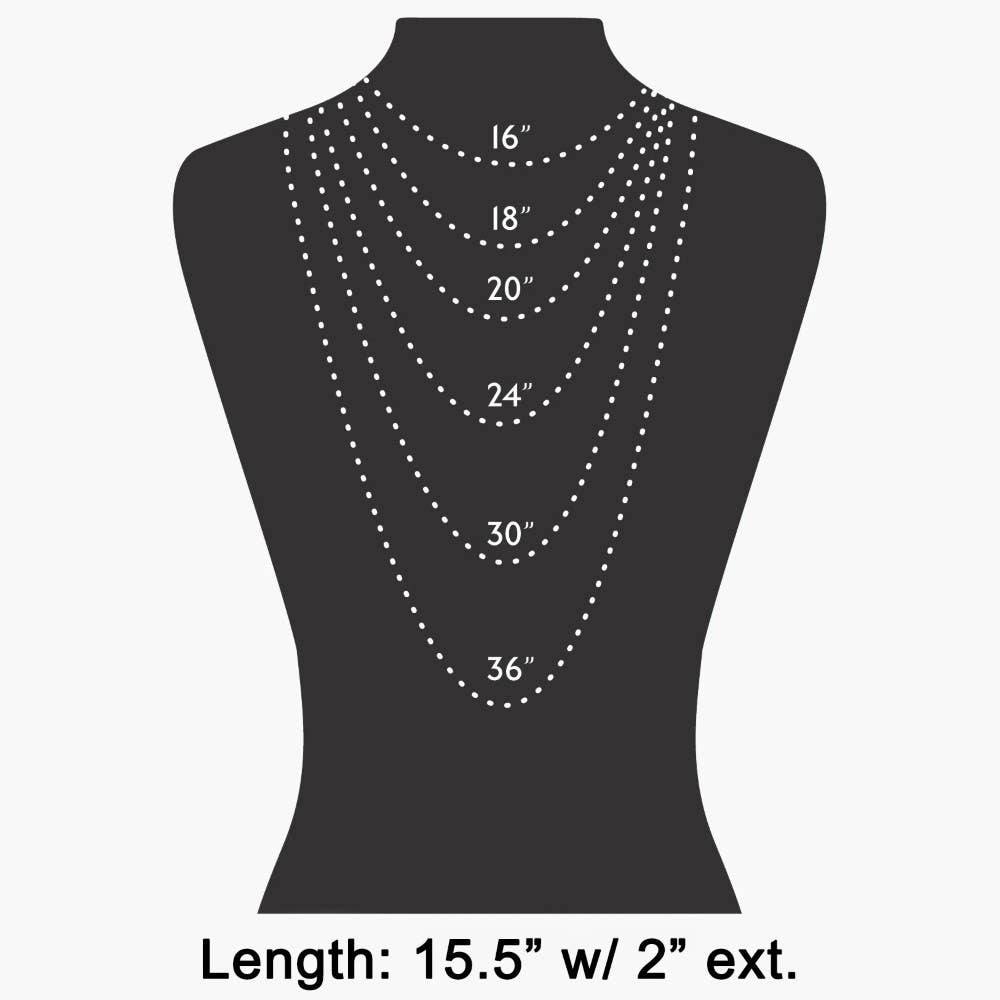 Cz Double Ring Link Pendant Necklace