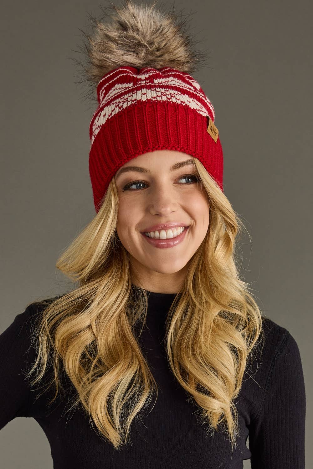 Patterned Pom Hat