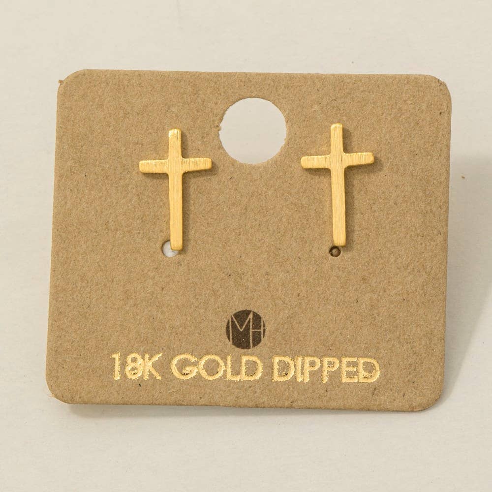 Mini Cross Post Stud Earrings