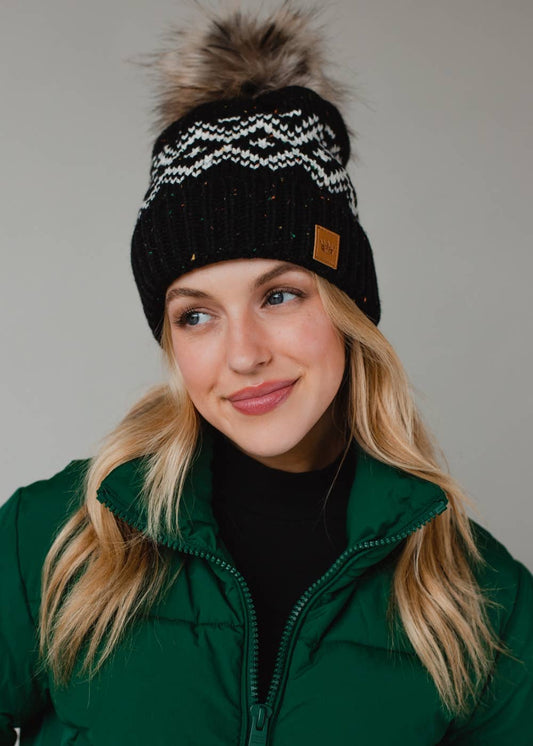 Patterned Pom Hat
