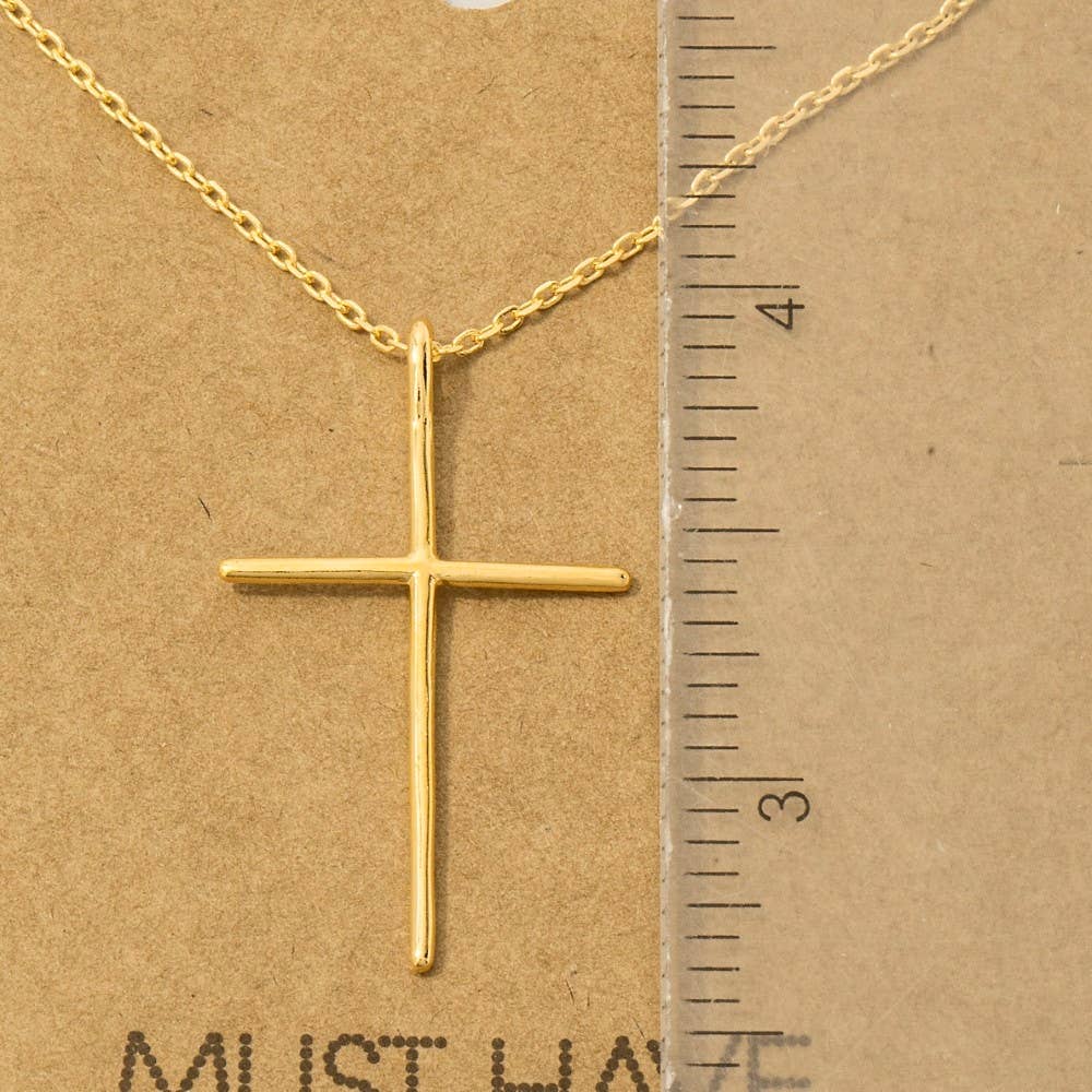 Metallic Cross Necklace