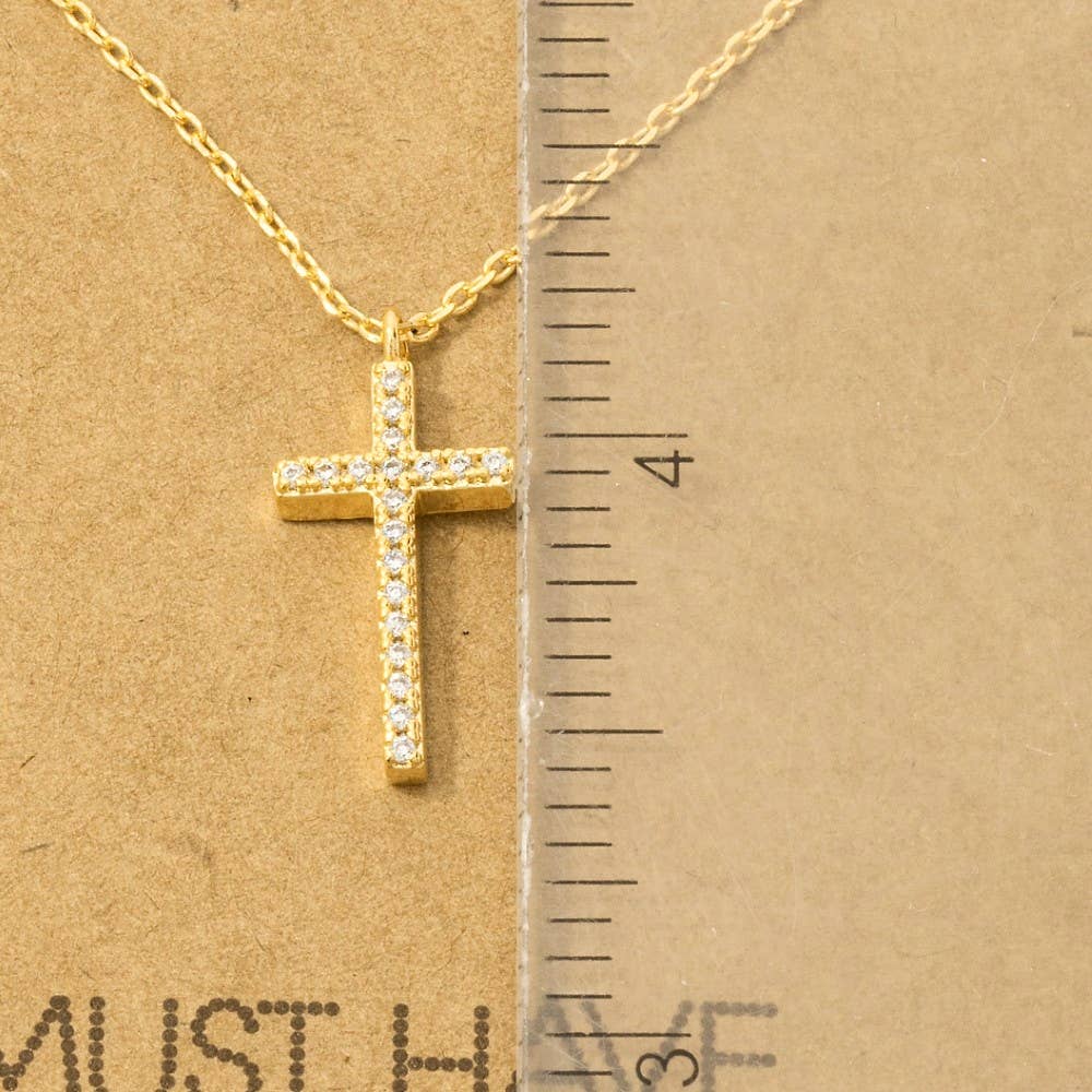 Cz Pave Cross Necklace
