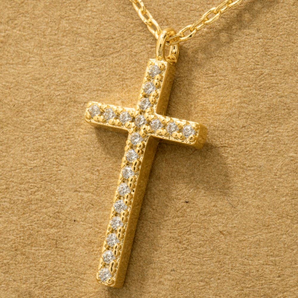 Cz Pave Cross Necklace