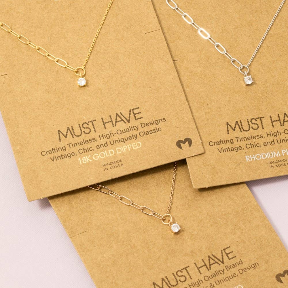 Chain Link Rhinestone Necklace