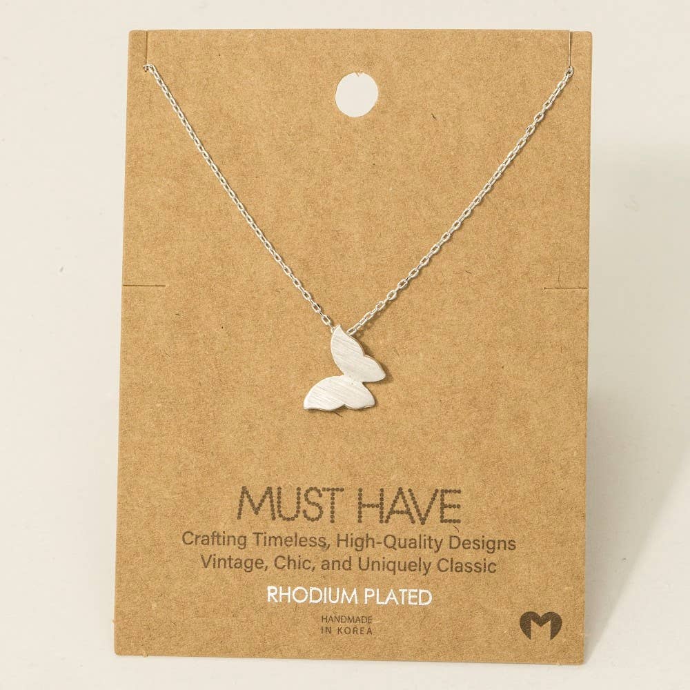 Gold Dipped Mini Butterfly Pendant Necklace